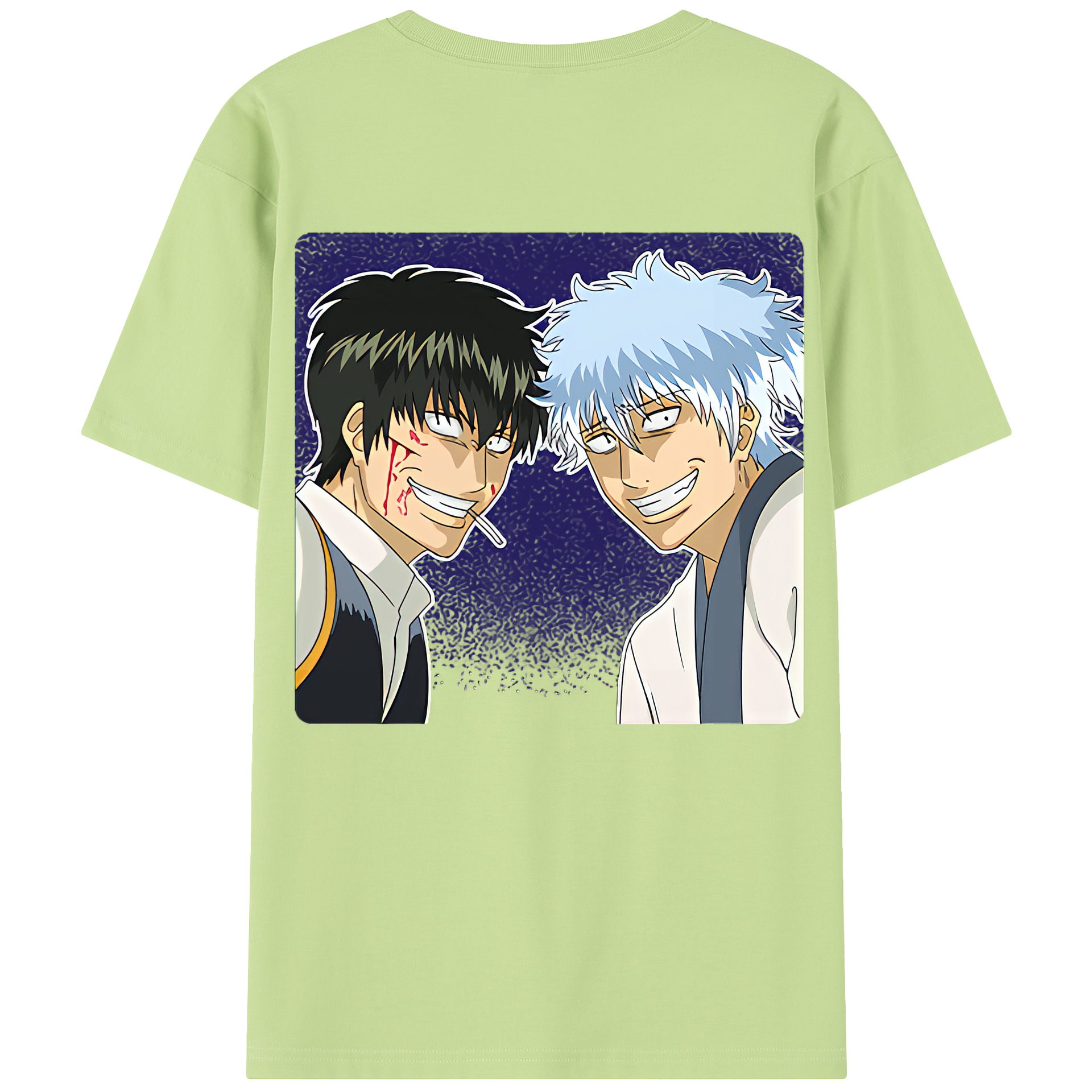 （画像用） ぎんたま 坂田銀時（さかたぎんとき） 神楽 志村新八（しむら しんぱち） GINTAMA Sakata Gintoki Kagura Shimura Shinpachi 綿100％半袖Tシャツ（背面プリント）